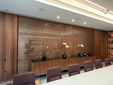 McCourt corporate lobby millwork